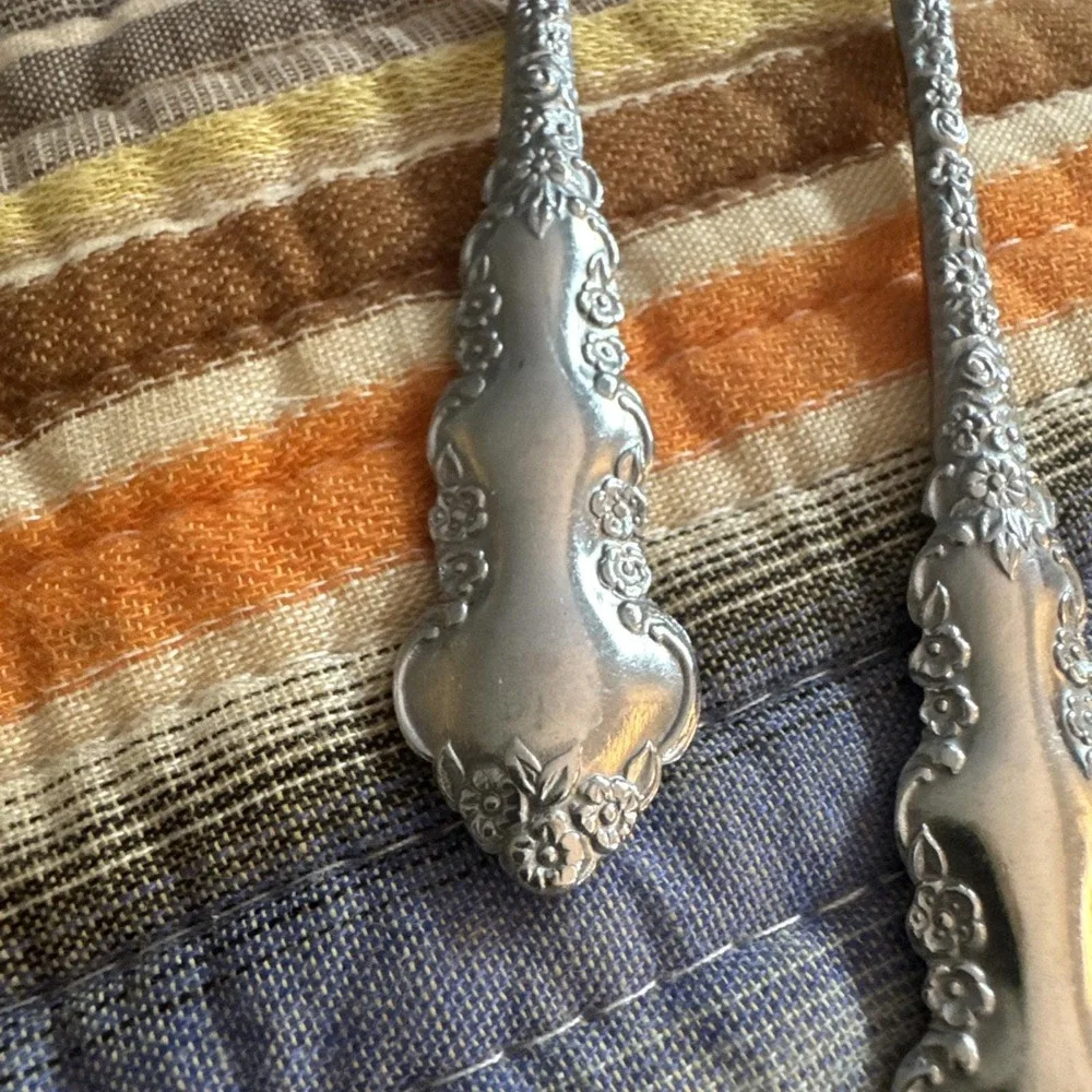 Vtg Stanley Roberts Japanese Stainless Steel Floral Flatware